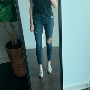 High rise dark denim